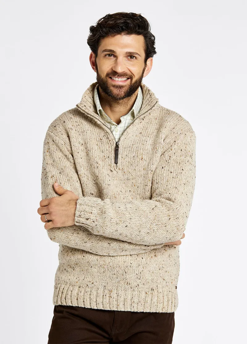 Dubarry Callaghan Gents Zip Neck Sweater - Stone-4
