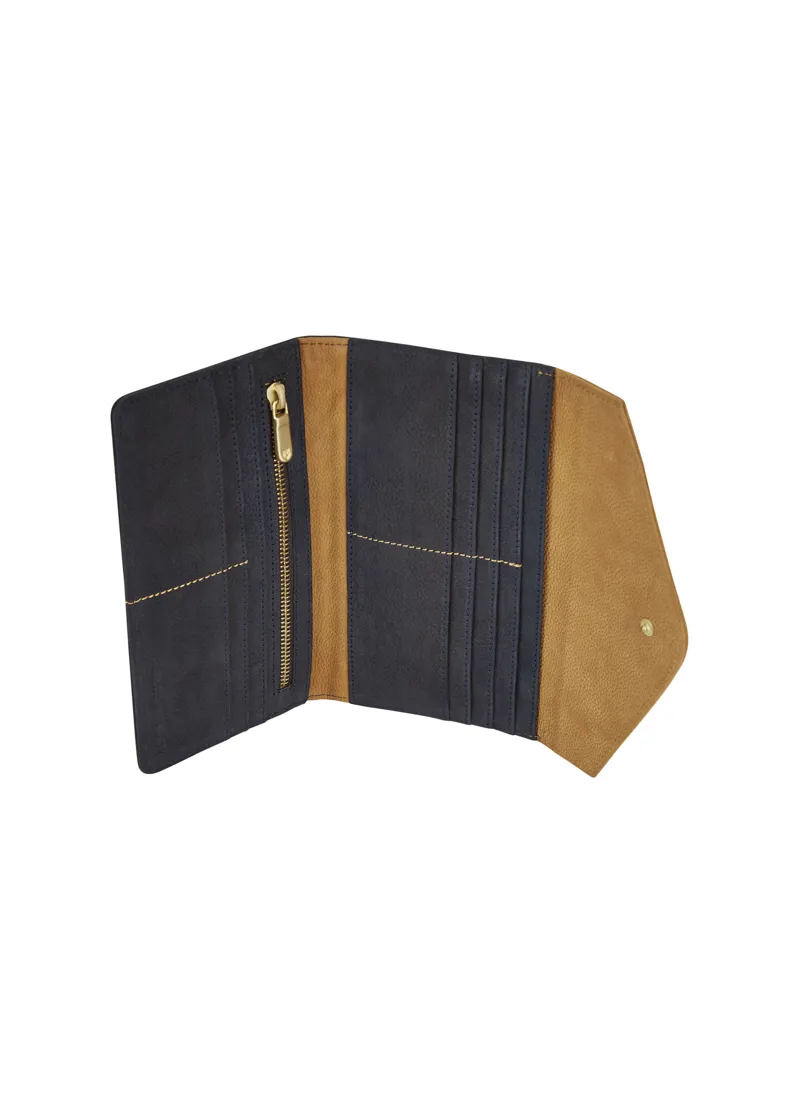 Dubarry Athlone Leather Envelope Wallet - Caramel/ Navy-2