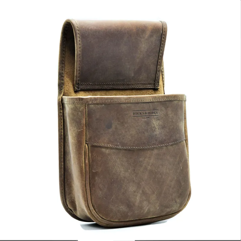 Hicks And Hide Shooting Pouch On Belt - Nubuck