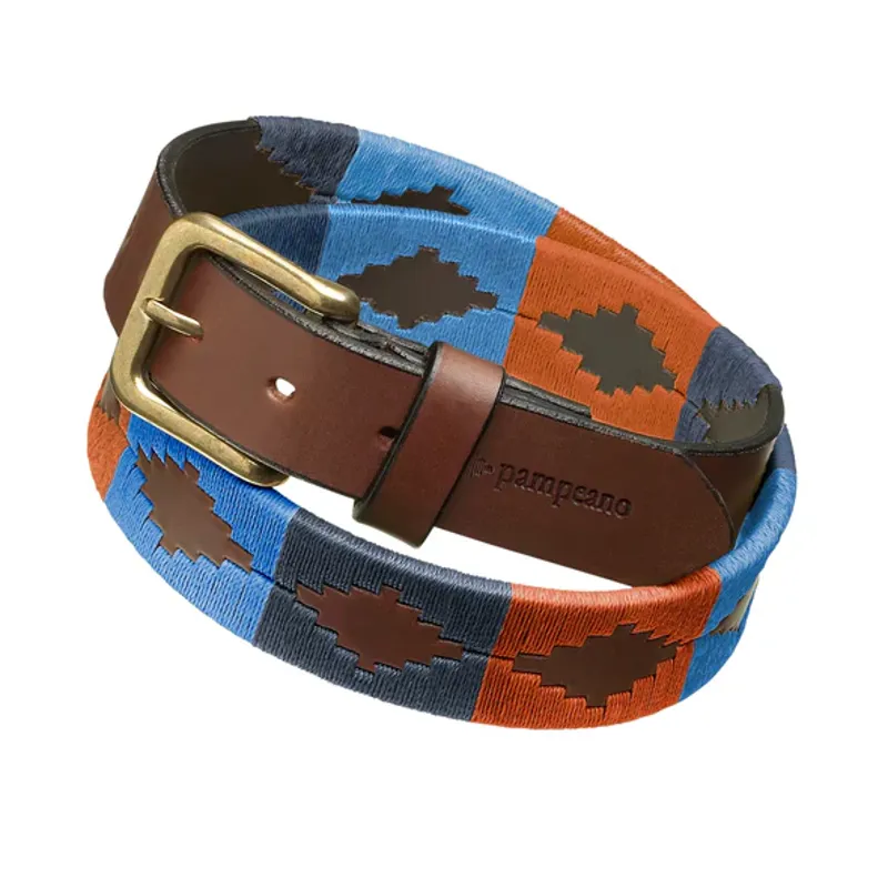 Pampeano Polo Belt Lumbre Navy/Blue/ Orange
