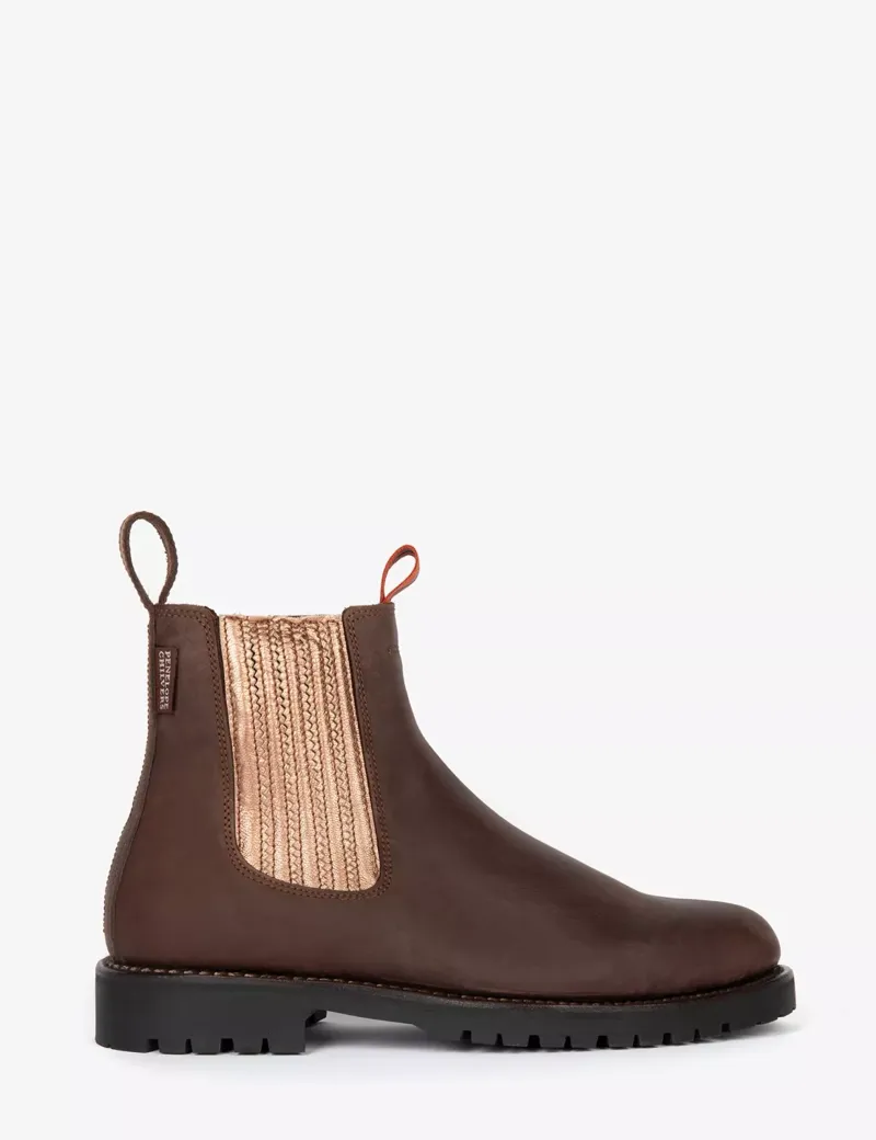 Penelope Chilvers Oscar Leather Boot - Bitter Chocolate/Rose Gold