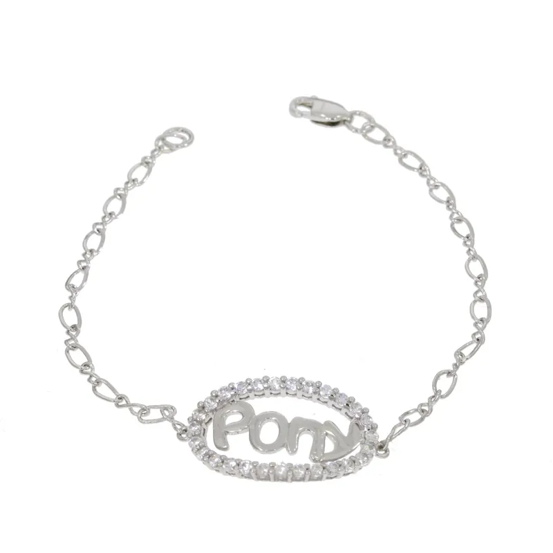 Falabella Crystal Pony Bracelet, 925 Sterling Silver