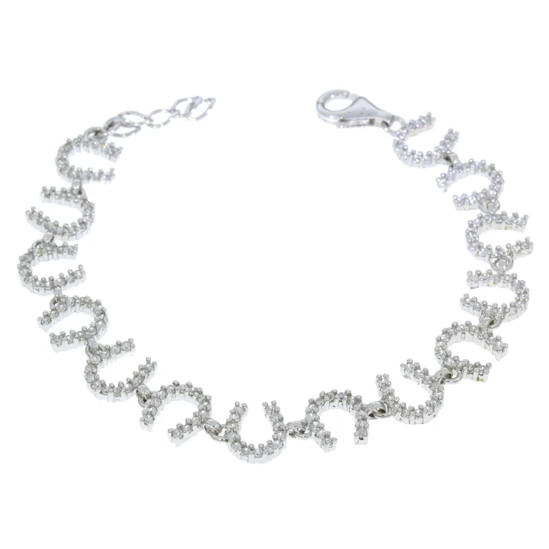 Falabella 14 Crystal Horseshoe Bracelet - 925 Sterling Silver