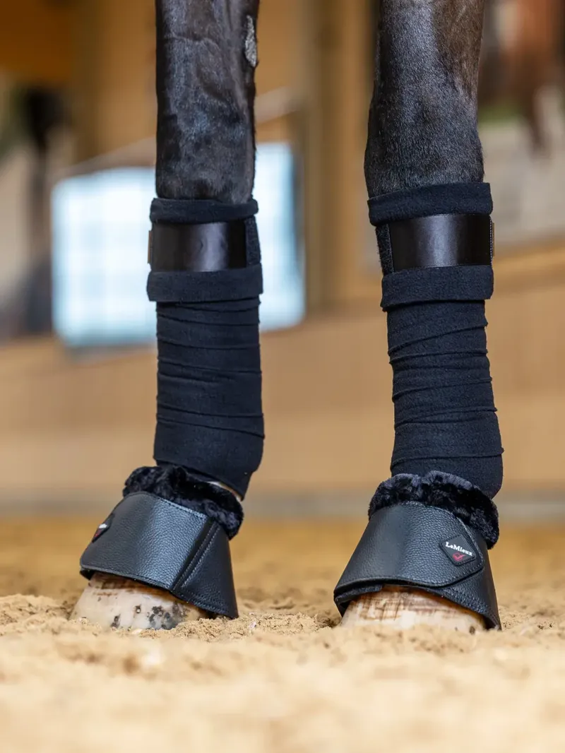 LeMieux Fleece Wrapround O/R Boot - Black/ Black-1