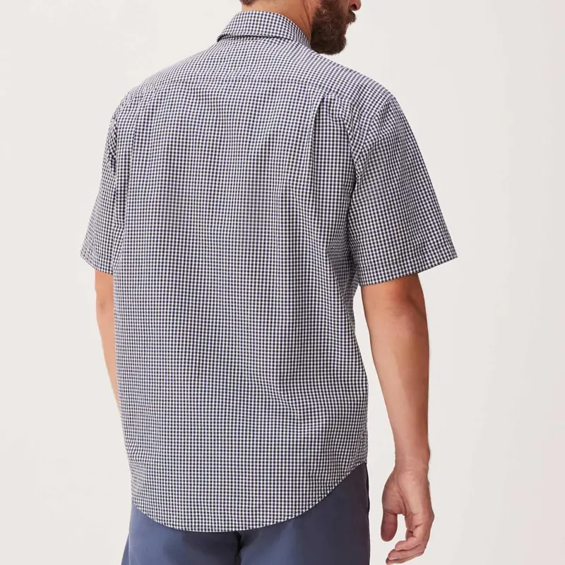 RMW Mogo Poplin Check Short Sleeve Shirt - Navy Char-1