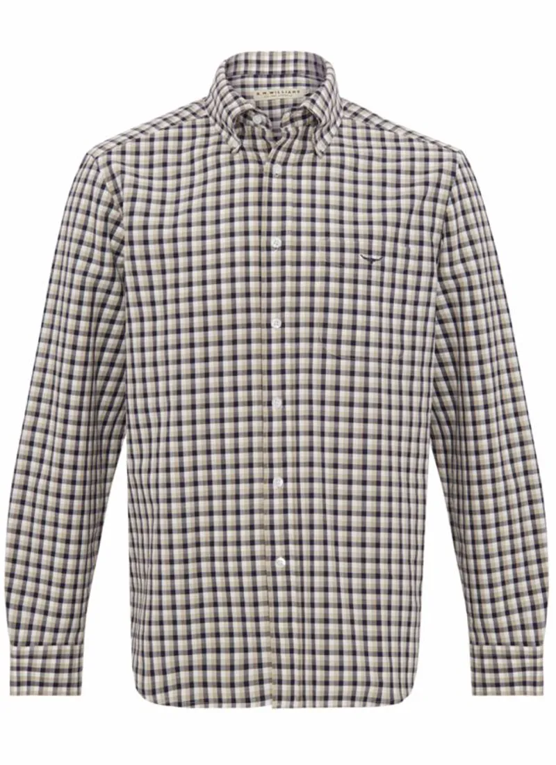RMW Collins Gents Shirt Regular Fit - Navy/White/Brown-1
