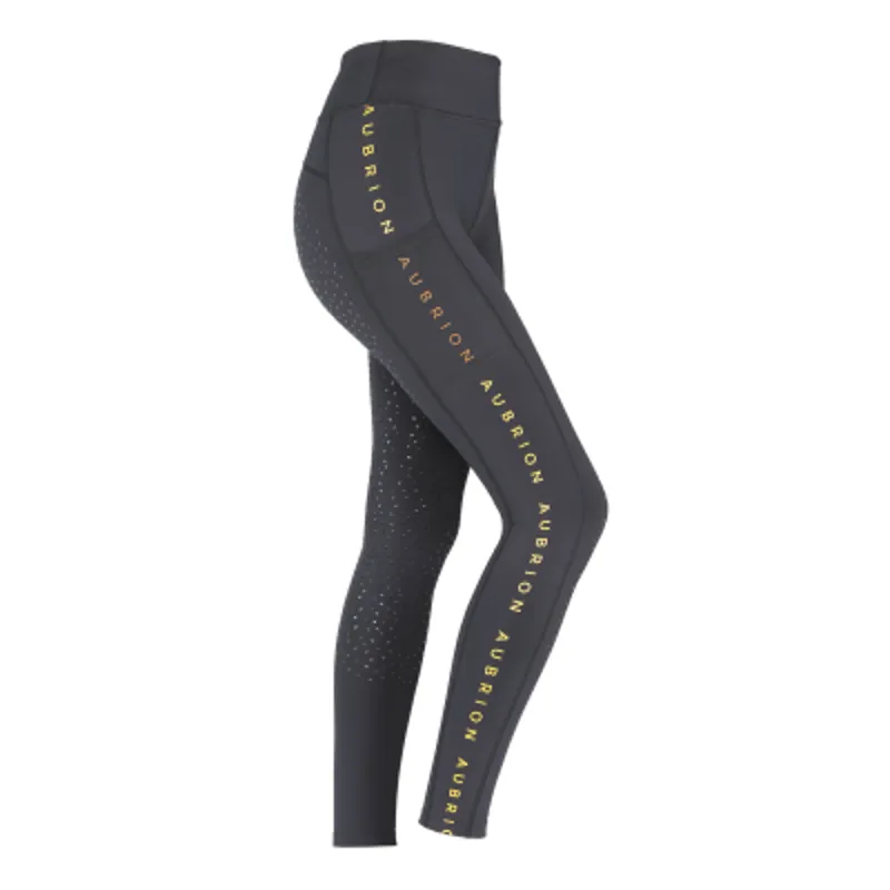 Shires Aubrion Brook Logo Ladies Riding Tights - Belt