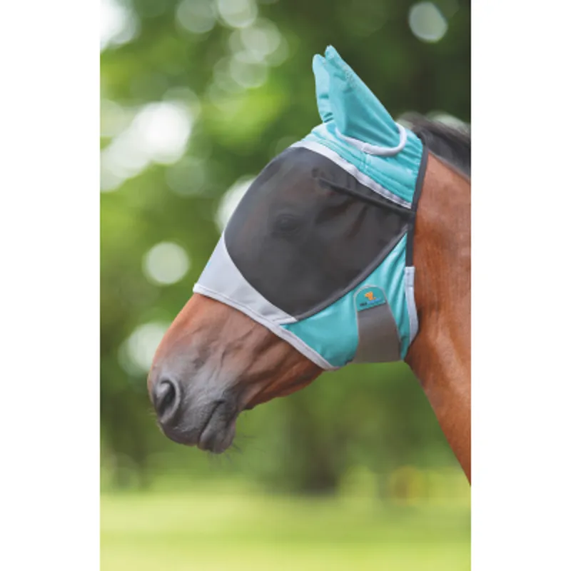 Shires De Luxe Fly Mask With Ears - Green