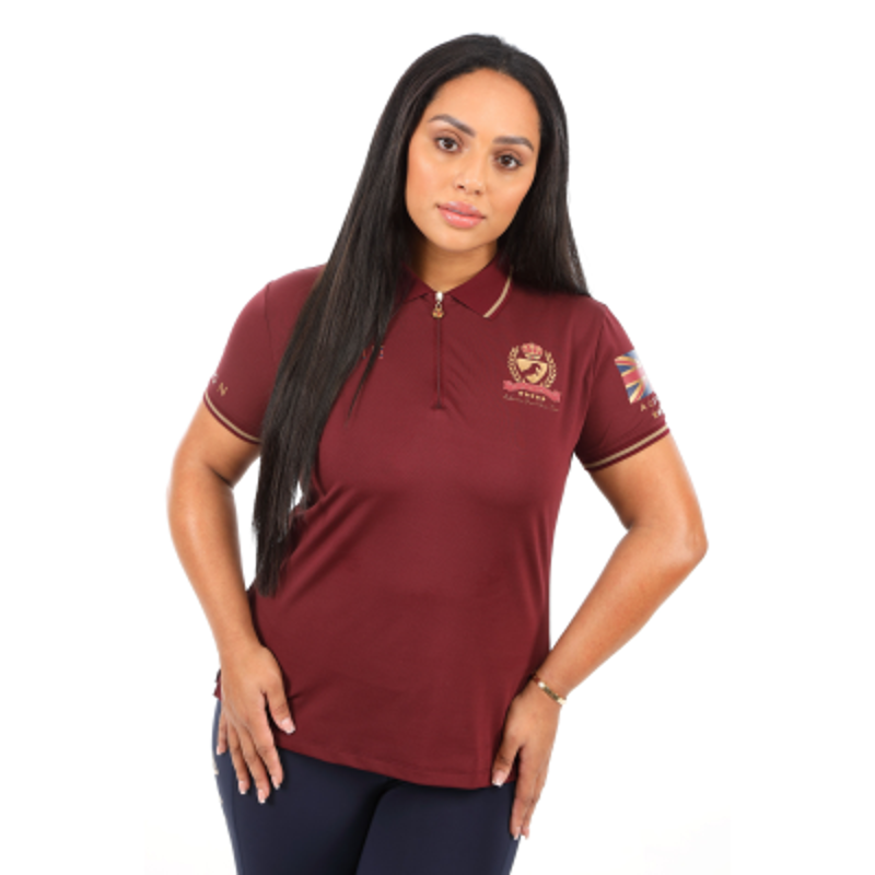 Shires Aubrion Team Tech Polo Shirt - Maroon-1