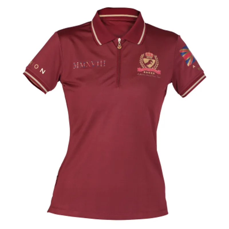 Shires Aubrion Team Tech Polo Shirt - Maroon