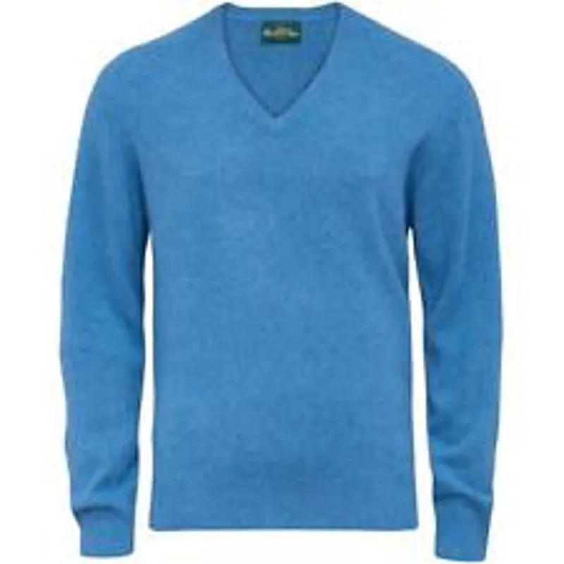 Alan Paine Rothwell Gents V Neck Jumper - Jeans Blue