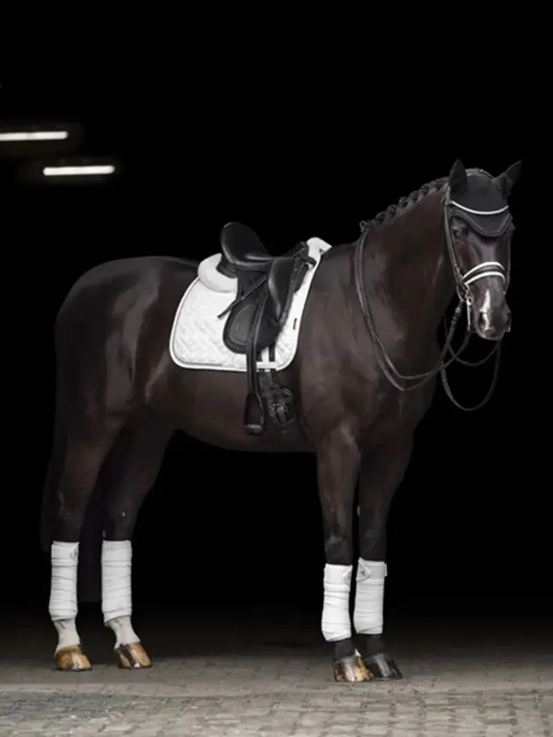 LeMieux Crystal Suede Dressage Square - White-2