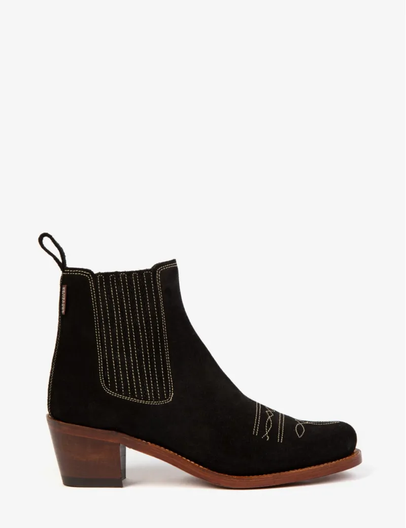 Penelope Chilvers Salva Oiled Suede Boot - Black