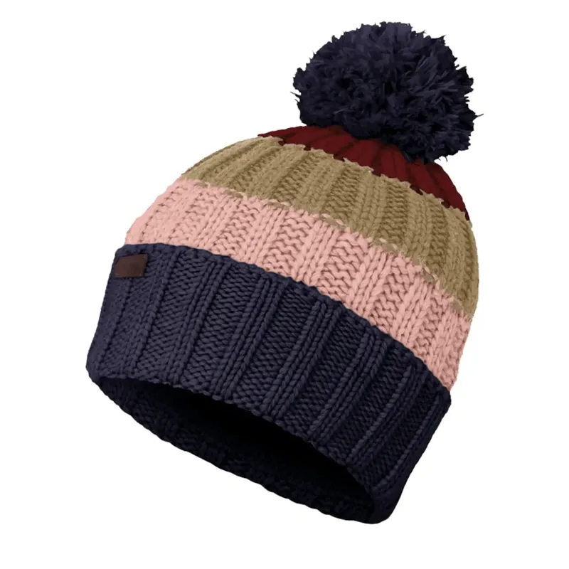 Schoffel Millford Bobble Hat - Oat / Burgundy