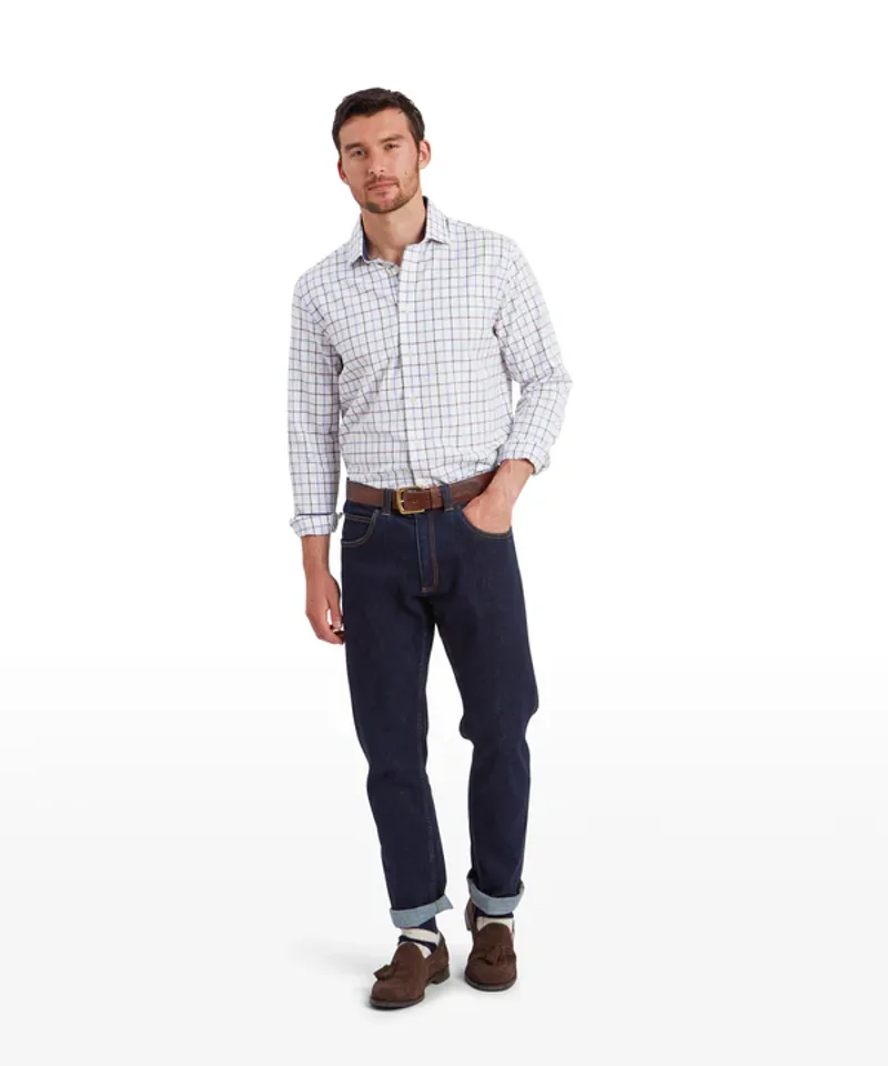 Schoffel Baconsthorpe Tailored Shirt - Vintage Navy Check-5