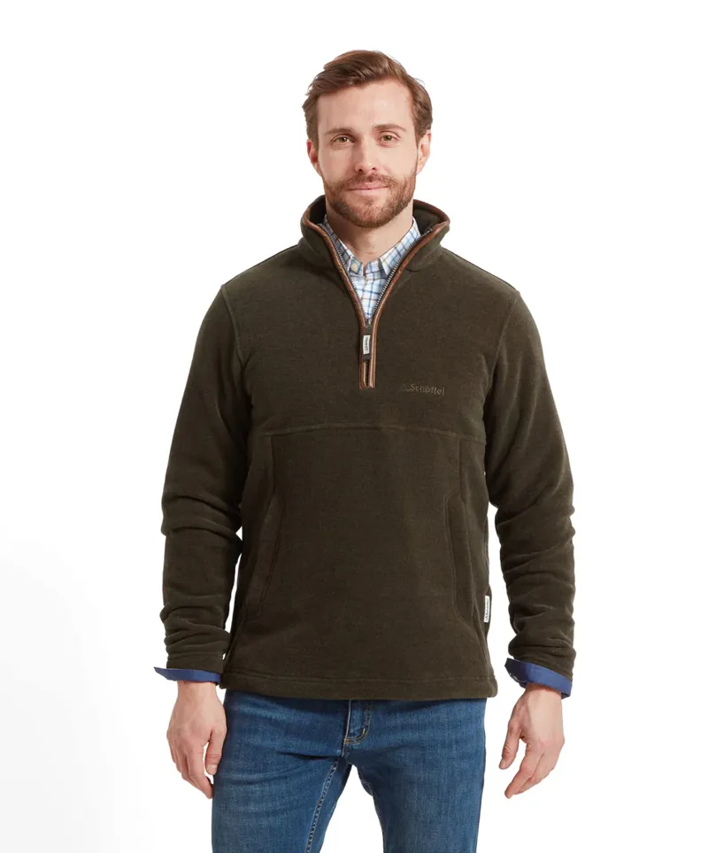Schoffel Berkeley 1/4 Zip Fleece - Dark Olive-2
