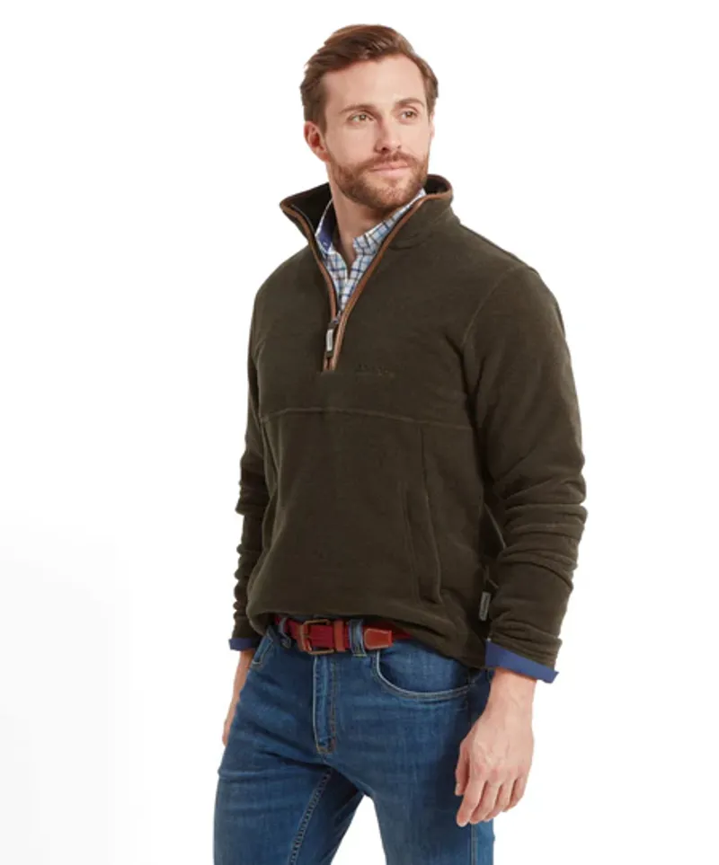 Schoffel Berkeley 1/4 Zip Fleece - Dark Olive-4