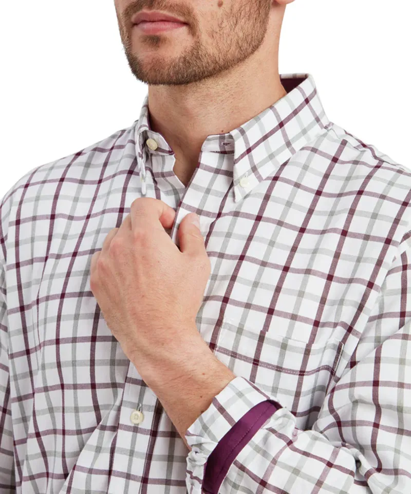 Schoffel Brancaster Classic Shirt - Wine Check-2