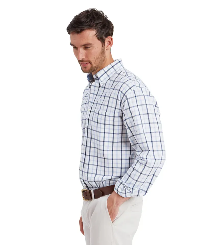 Schoffel Brancaster Classic Shirt - Imperial Blue Check-2