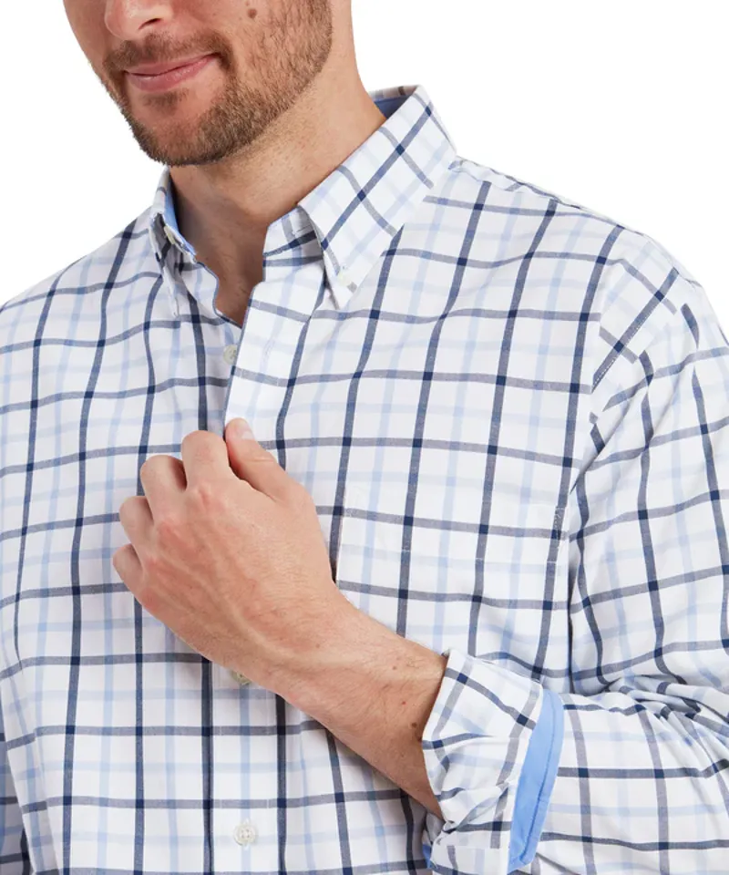 Schoffel Brancaster Classic Shirt - Imperial Blue Check-4