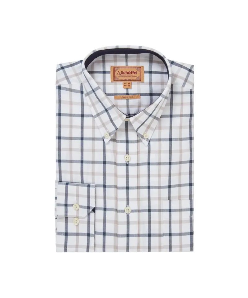 Schoffel Brancaster Classic Shirt - Oxford Navy Check-1