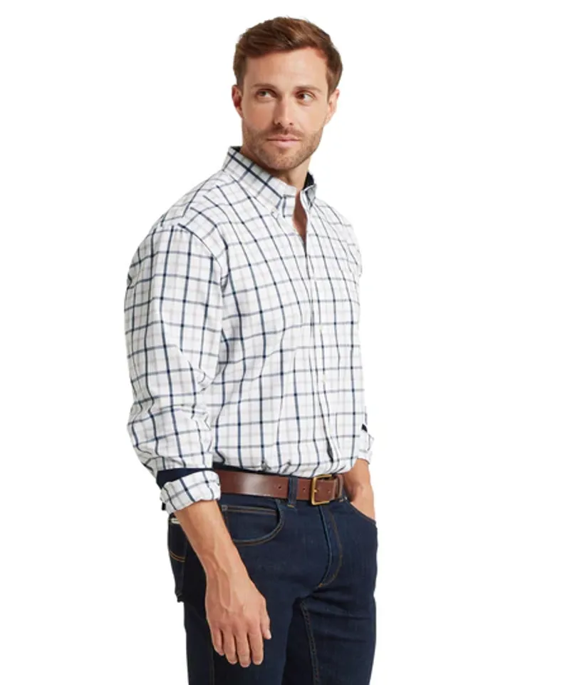Schoffel Brancaster Classic Shirt - Oxford Navy Check-3