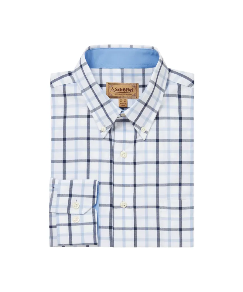 Schoffel Brancaster Classic Shirt - Imperial Blue Check-1