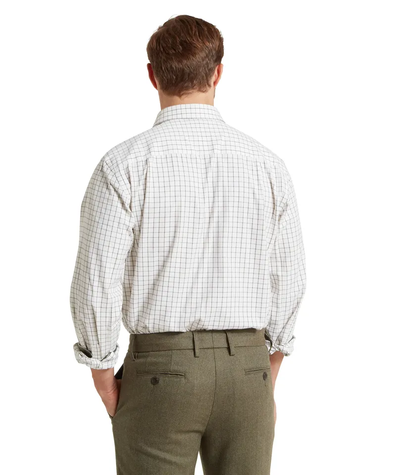 Schoffel Burnham Tattersall Classic Shirt - Dark Olive Tattersall-4