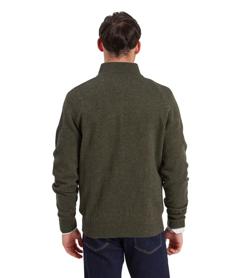 Schoffel Calton Cotton Cashmere 1/4 Zip Jumper - Loden Green-5