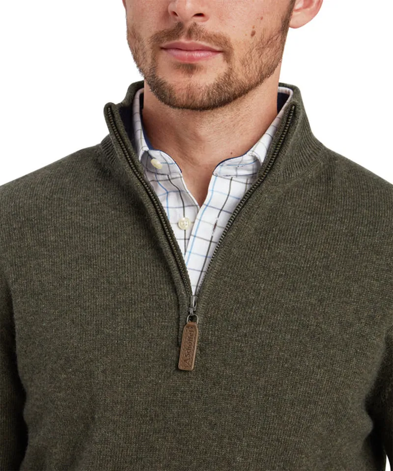 Schoffel Calton Cotton Cashmere 1/4 Zip Jumper - Loden Green-6