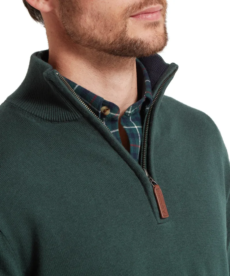 Schoffel Calton Cotton/Cashmere 1/4 Jumper - Botanical Green-5