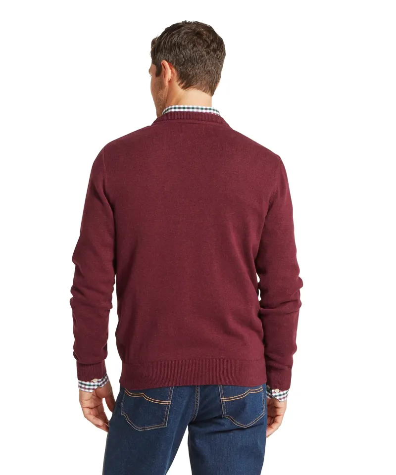 Schoffel Calton Cotton Cashmere Crew Jumper - Burgundy-3