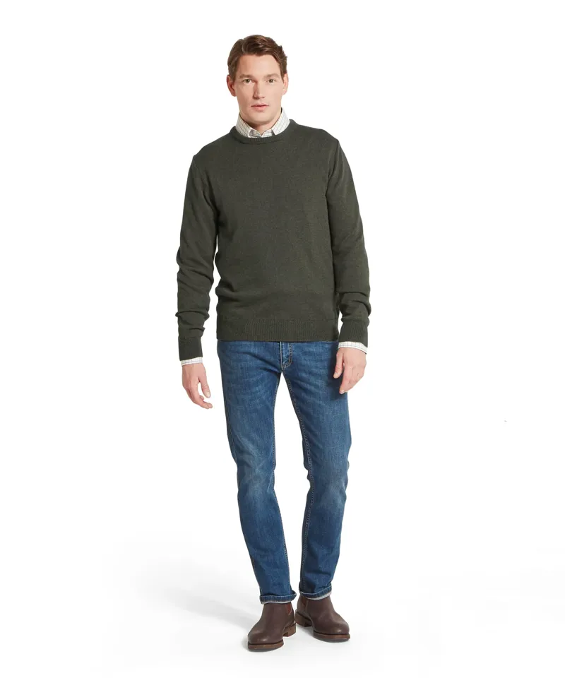 Schoffel Calton Cotton Cashmere Crew Jumper - Loden Green-1