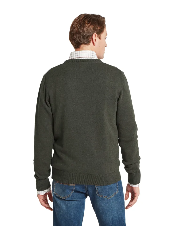 Schoffel Calton Cotton Cashmere Crew Jumper - Loden Green-3