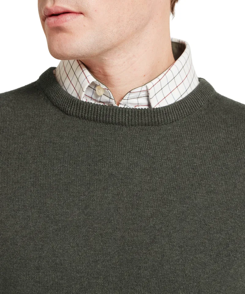 Schoffel Calton Cotton Cashmere Crew Jumper - Loden Green-4
