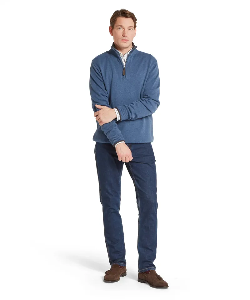 Schoffel Castlebay 1/4 Zip Jumper - Force Blue-1