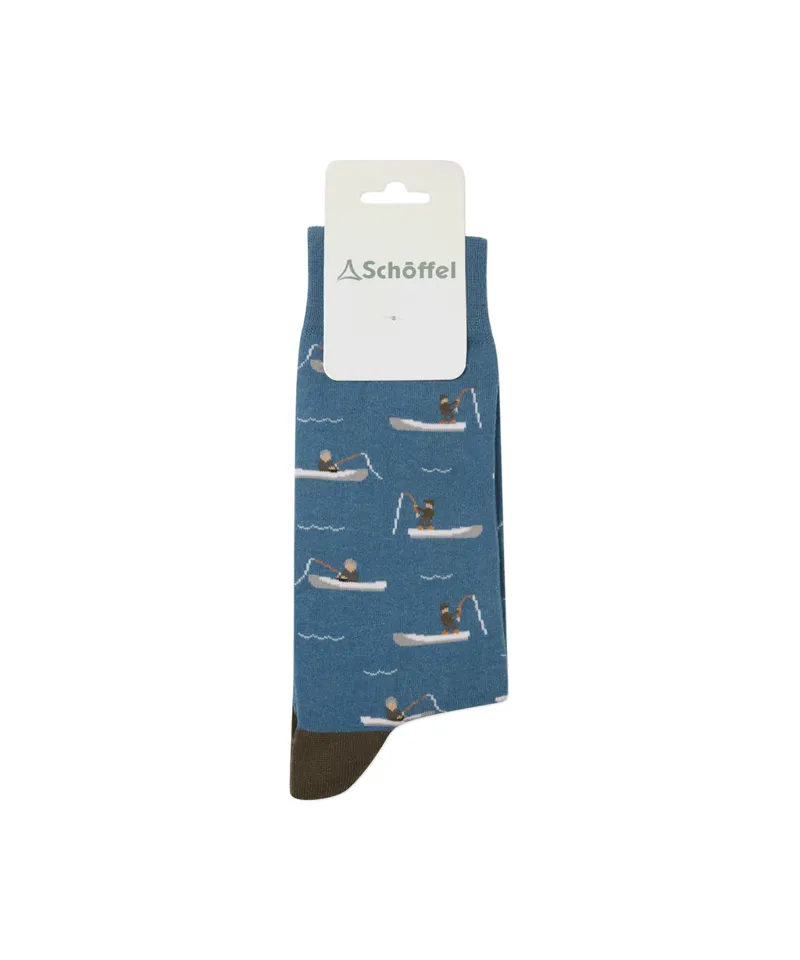 Schoffel Single Cotton Sock - Blue Fishing Boat