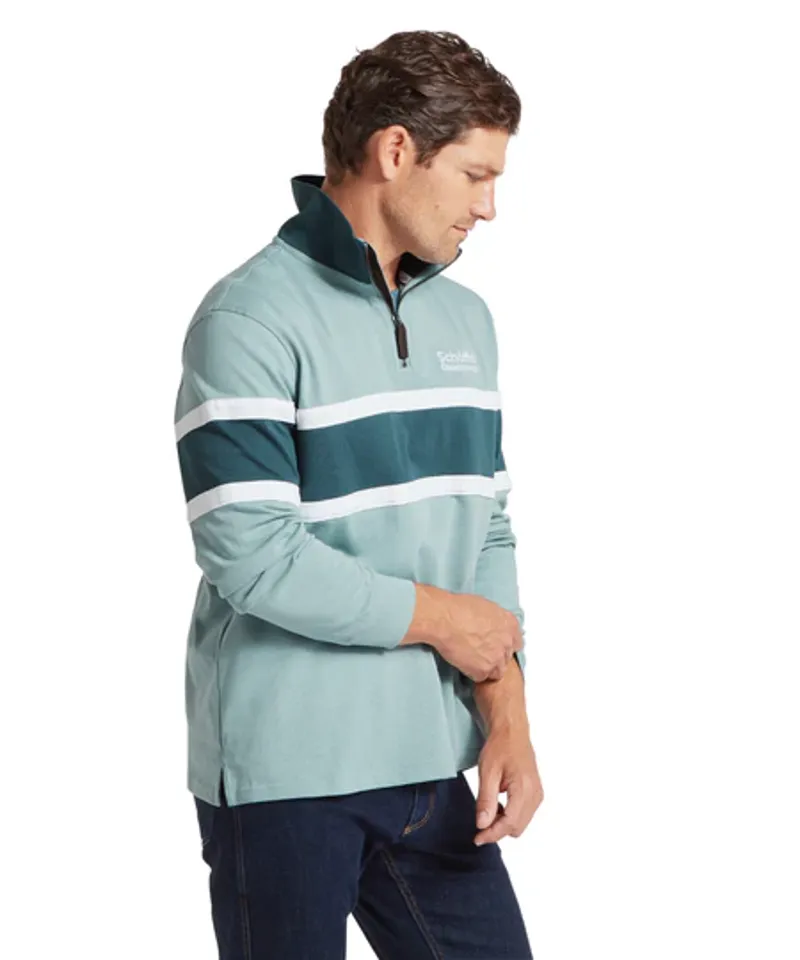 Schoffel Exmouth Heritage 1/4 Zip - Powder Blue-3