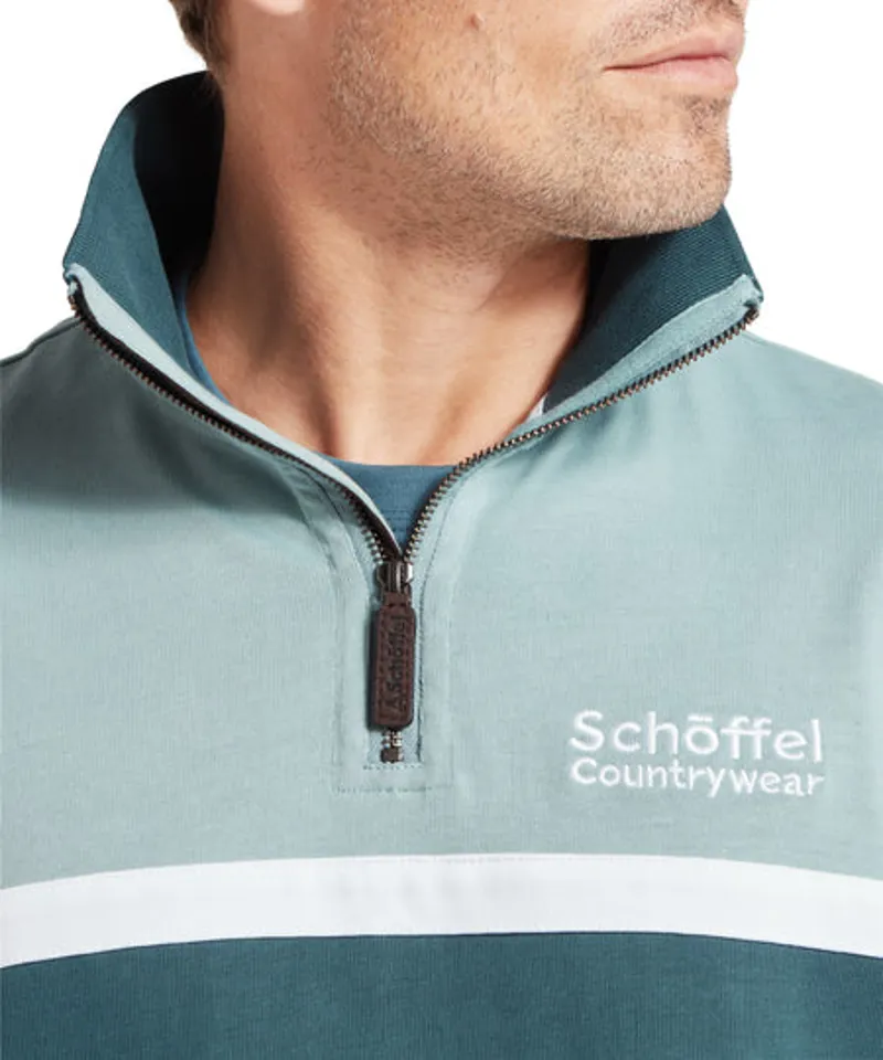 Schoffel Exmouth Heritage 1/4 Zip - Powder Blue-5