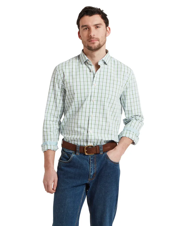 Schoffel Hebden Tailored Shirt Green/ Blue