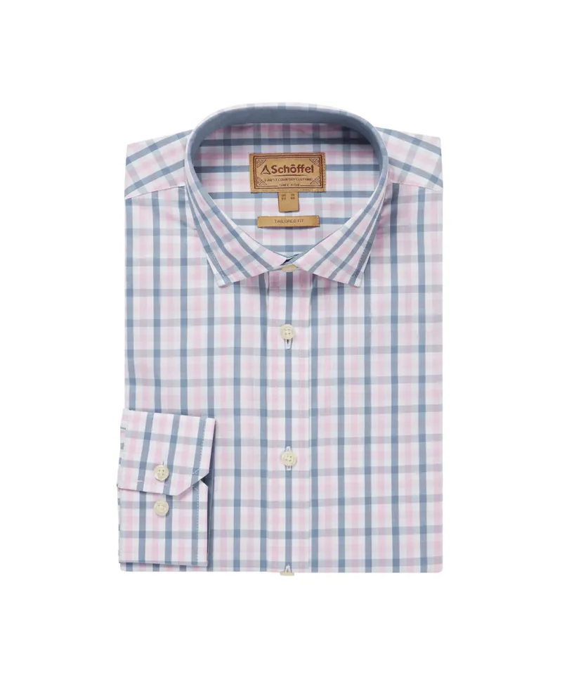 Schoffel Hebden Tailored Shirt Dark Denim/ Pink-1