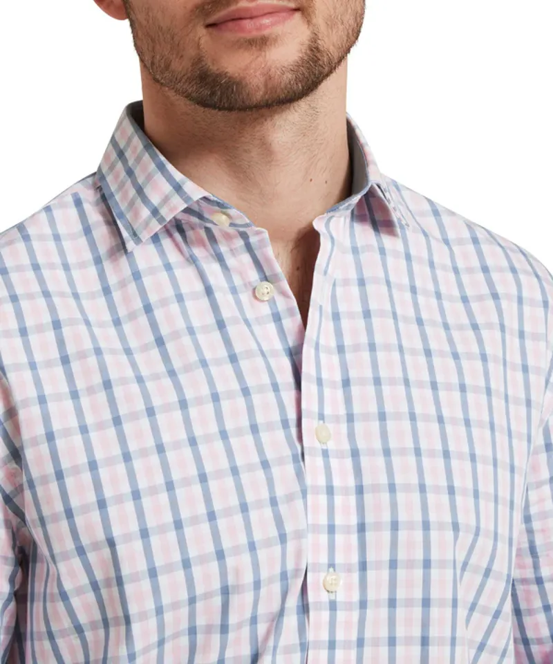 Schoffel Hebden Tailored Shirt Dark Denim/ Pink-3