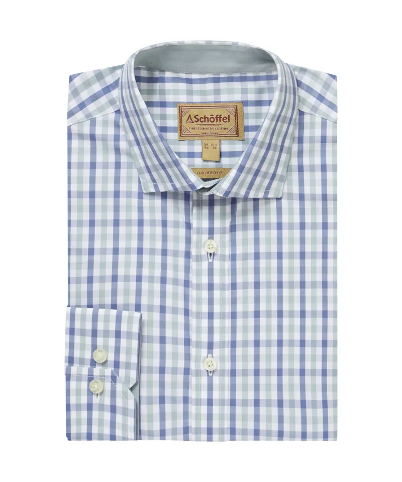 Schoffel Hebden Tailored Shirt - Mist Blue/ Vintage Indigo Check-1