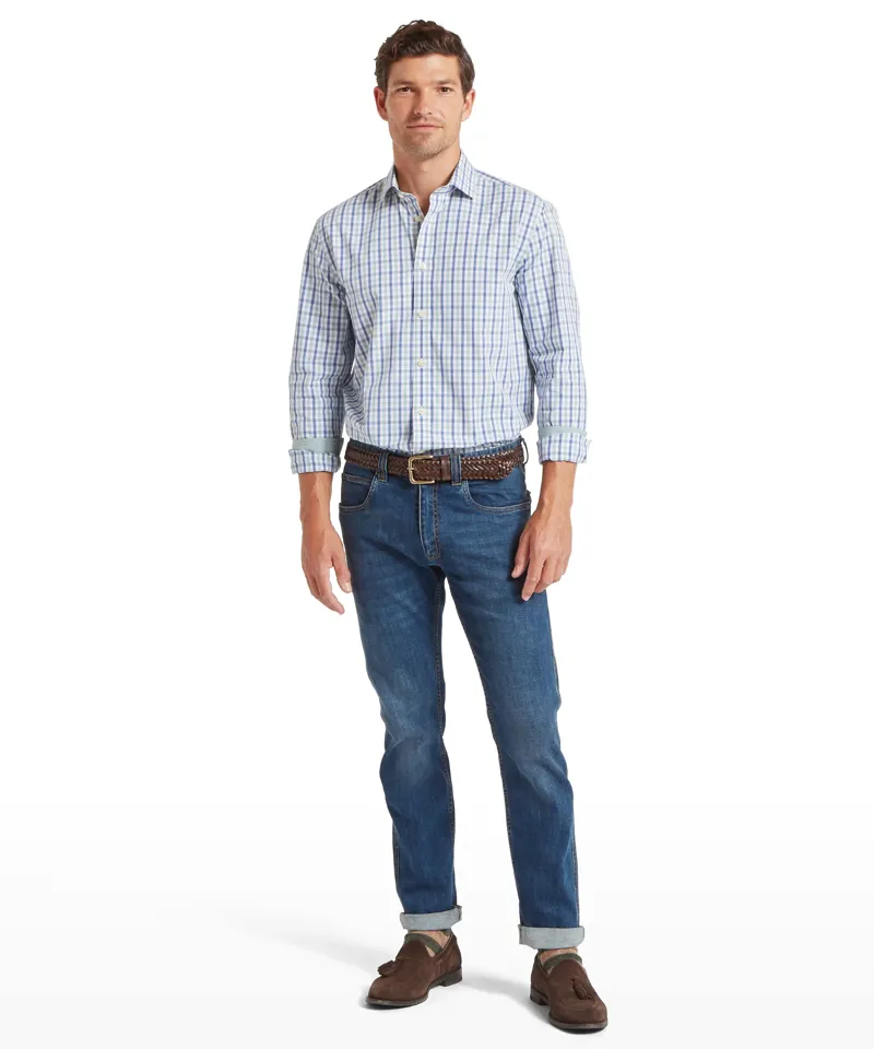 Schoffel Hebden Tailored Shirt - Mist Blue/ Vintage Indigo Check-2