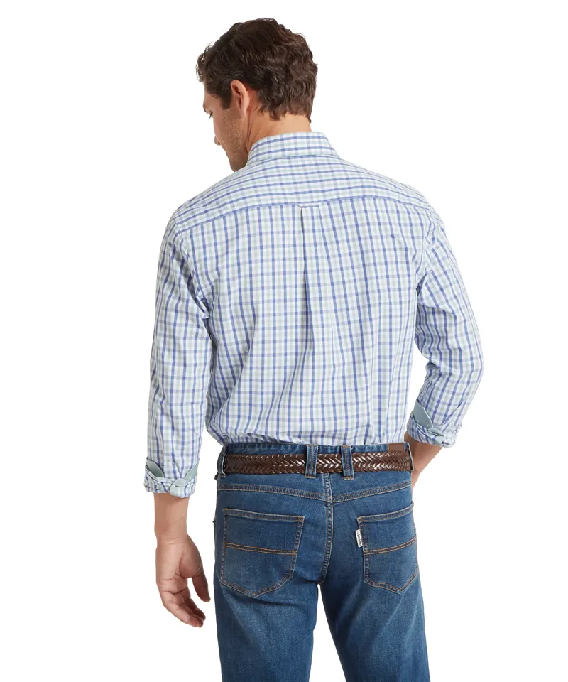 Schoffel Hebden Tailored Shirt - Mist Blue/ Vintage Indigo Check-4