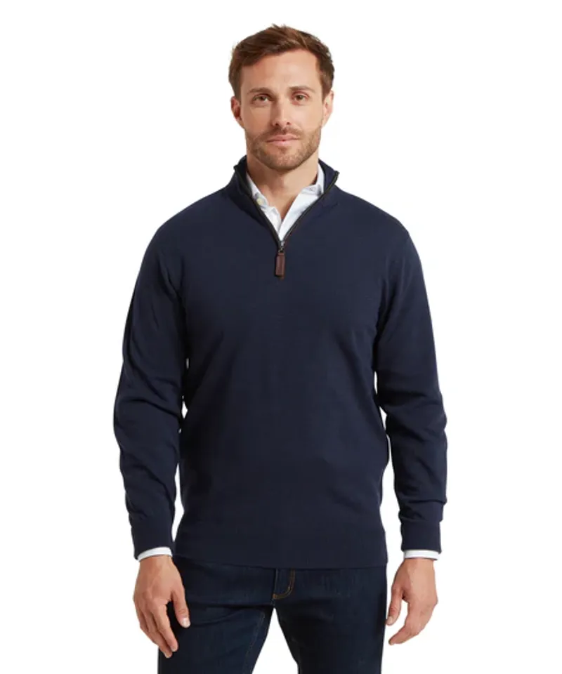 Schoffel Jura 1/4 Zip Jumper - Navy-1