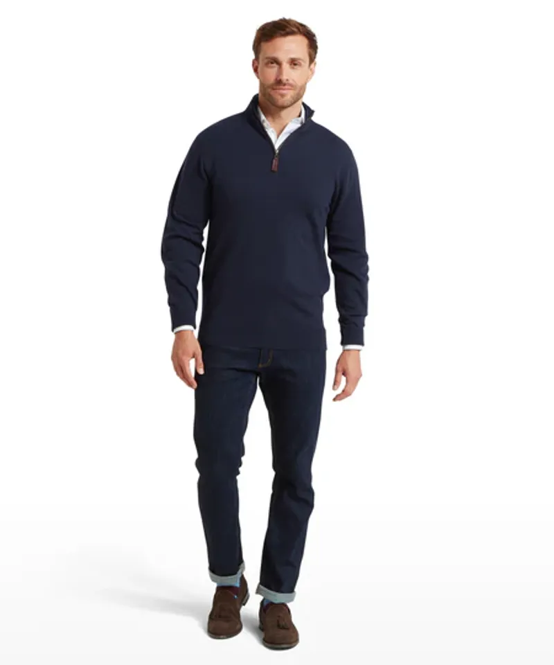 Schoffel Jura 1/4 Zip Jumper - Navy-3