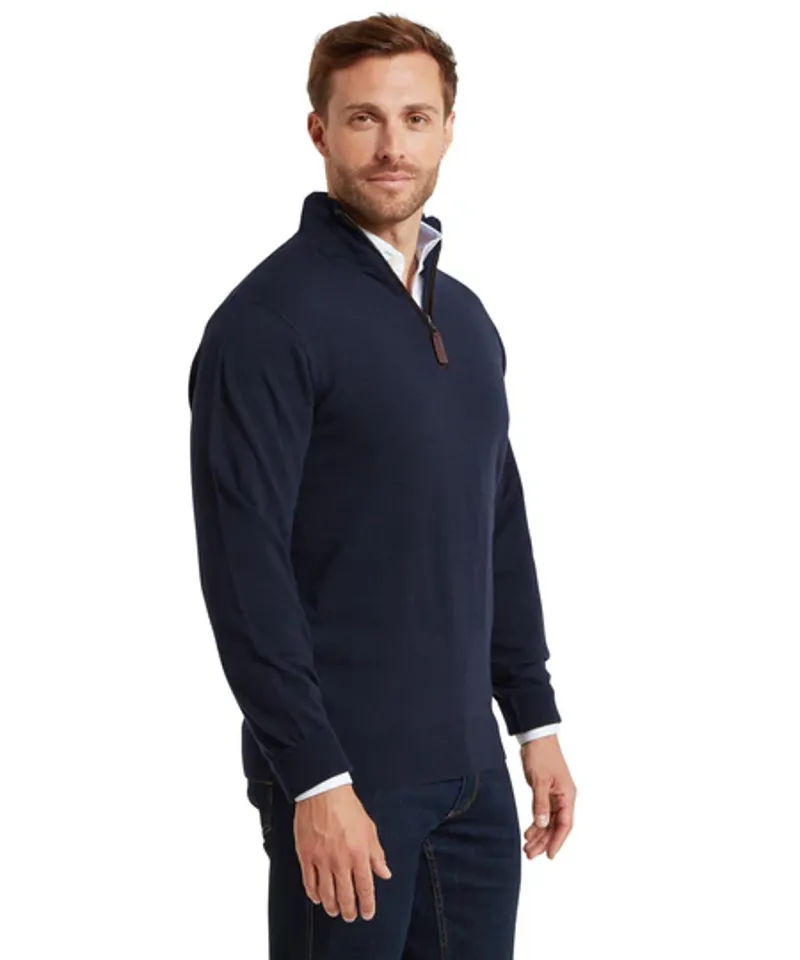 Schoffel Jura 1/4 Zip Jumper - Navy-4