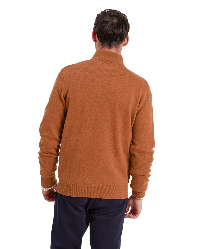 Schoffel Lewis Lambswool 1/4 Zip Jumper - Brick-4