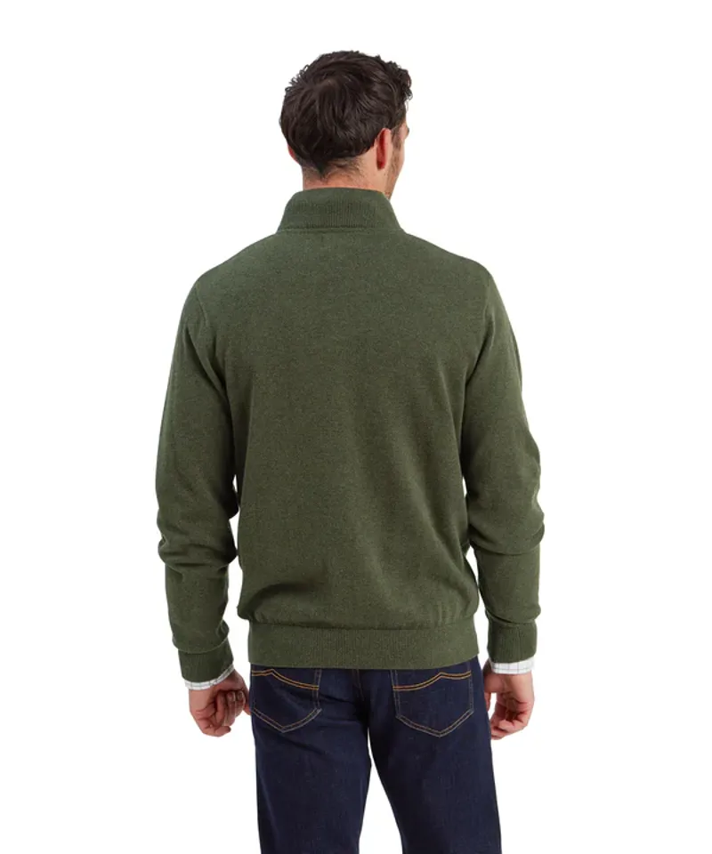 Schoffel Lewis Lambswool 1/4 Zip Jumper - Woodland-2